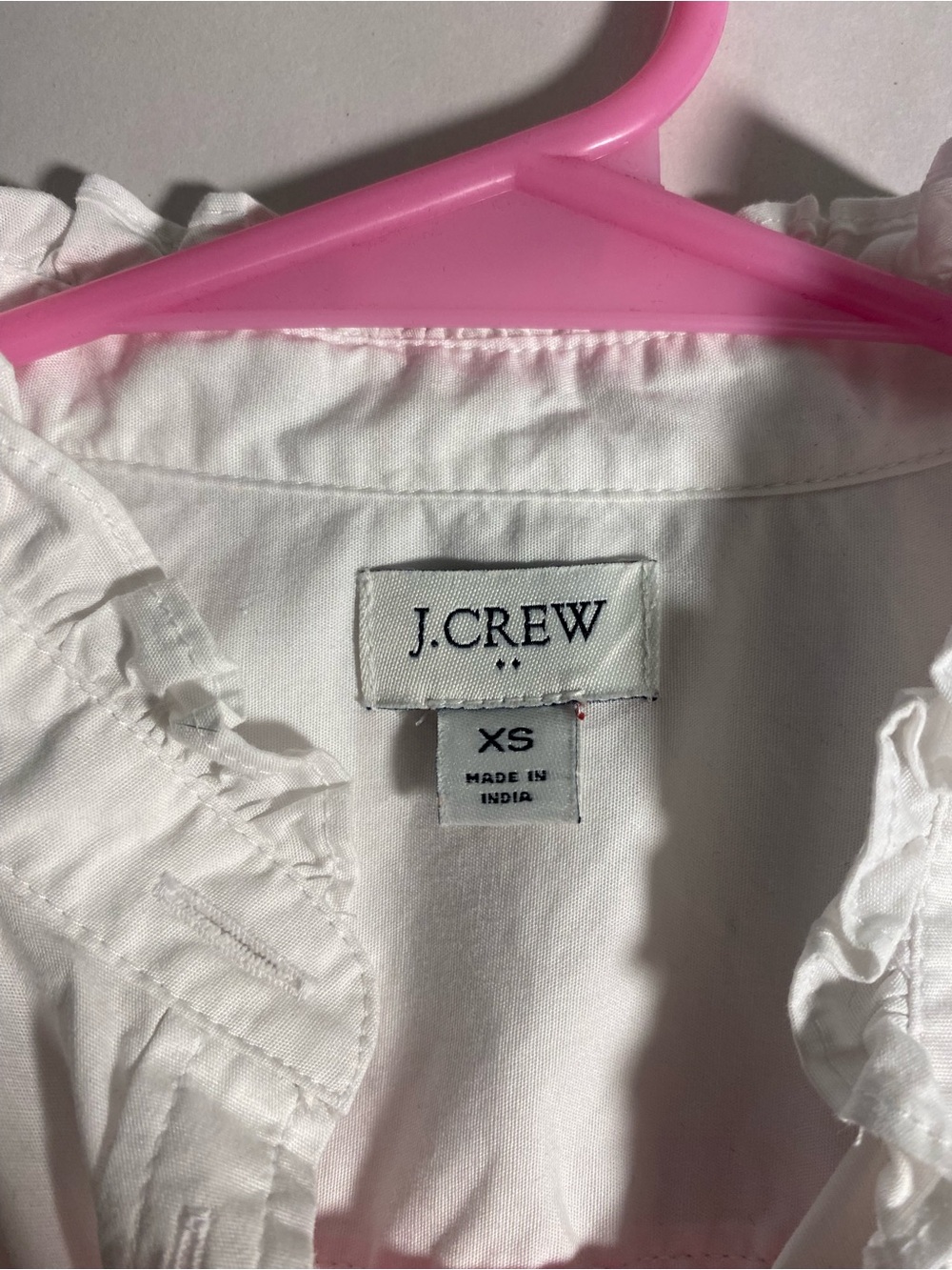 J. Crew White Ruffle-Neck Button-Up Shirt - Picture 5 of 8
